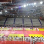 Groupe de judokas minimes au stage de judo IDF au dojo de Paris