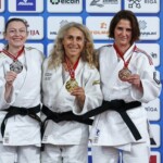 Podium du championnat d'Europe judo vétérans à Riga, Lettonie, catégorie F4 -52 kg