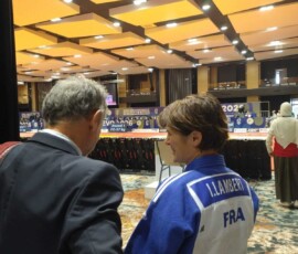 Championnat du Monde vétérans Sarajevo 2026 - Izzy et le coach Jean-Pierre