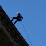 Descente en rappel lors du stage élite judo dans le Doubs
